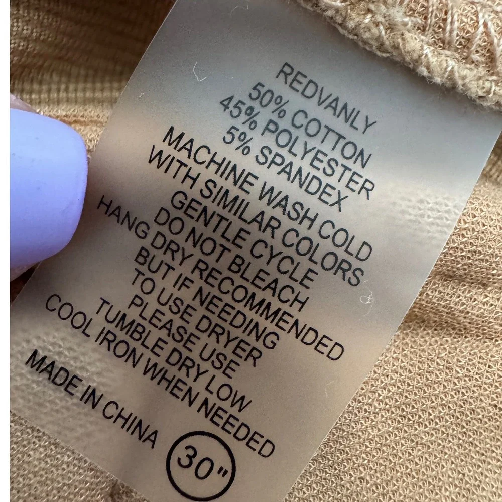 REDVANLY Collins Corduroy Pants Large Tan Pull On Stretch Golf Chino Trousers